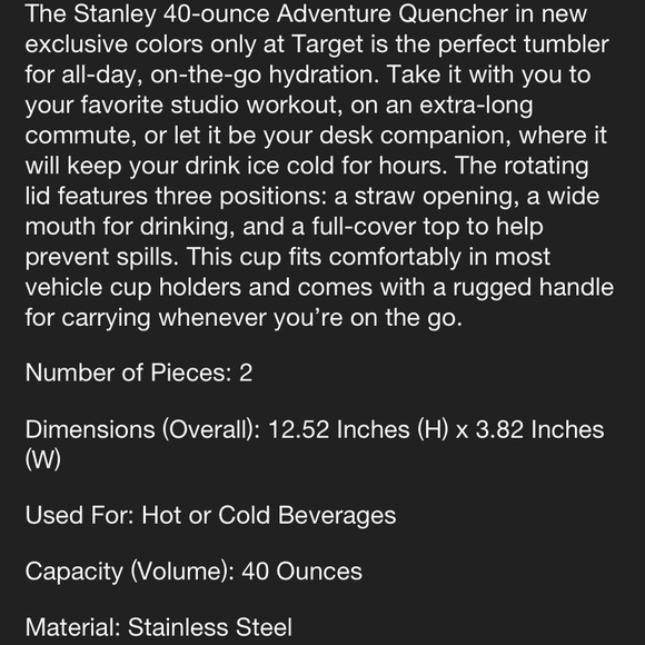 ❗️SOLD❗️Stanley Adventure Quencher Tumbler - Picture 2 of 2